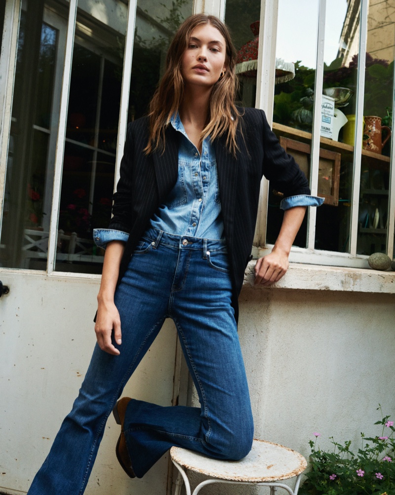 Mango highlights denim style in Everyday Pleasures editorial.