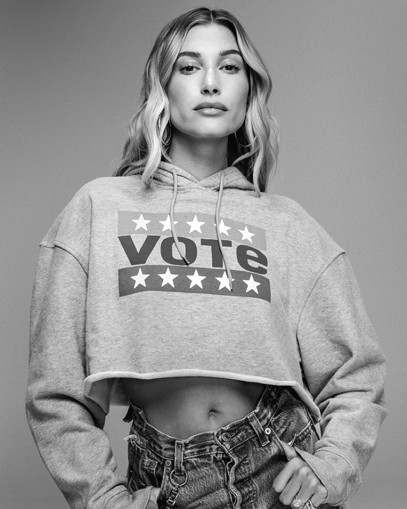 Hailey Baldwin stars in Levi's Use Your Voice Voting campaign.