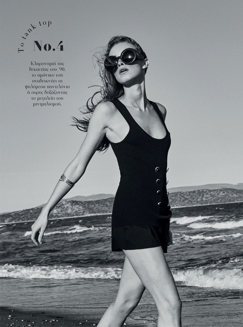 Ieva Rainyte Has a Beach Getaway in Harper's Bazaar Greece