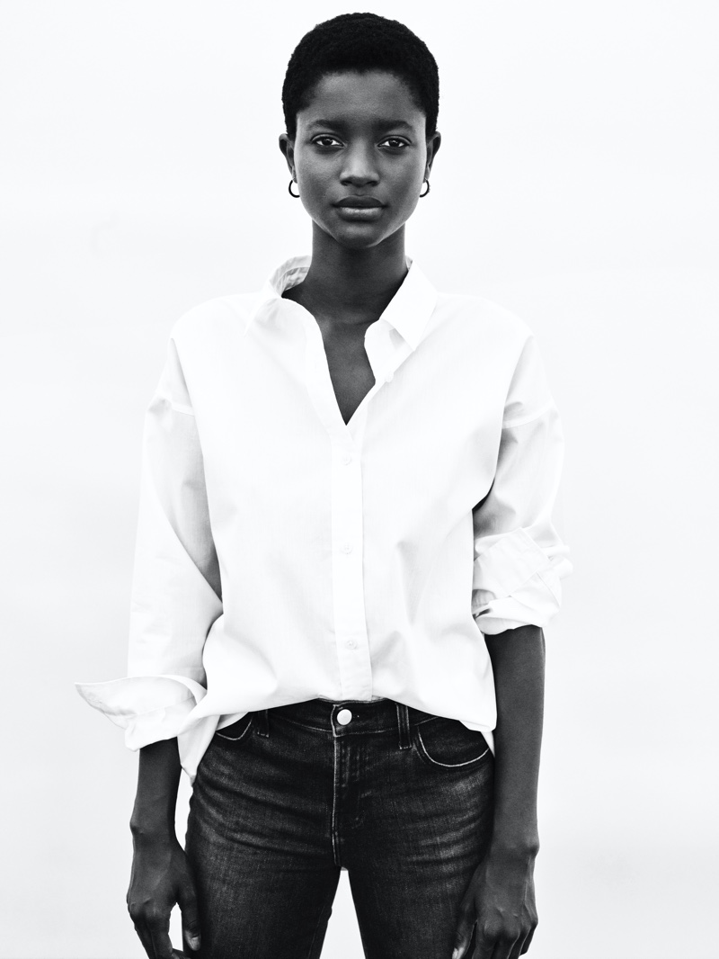 Oumie Jammeh stars in J. Brand fall-winter 2020 campaign.