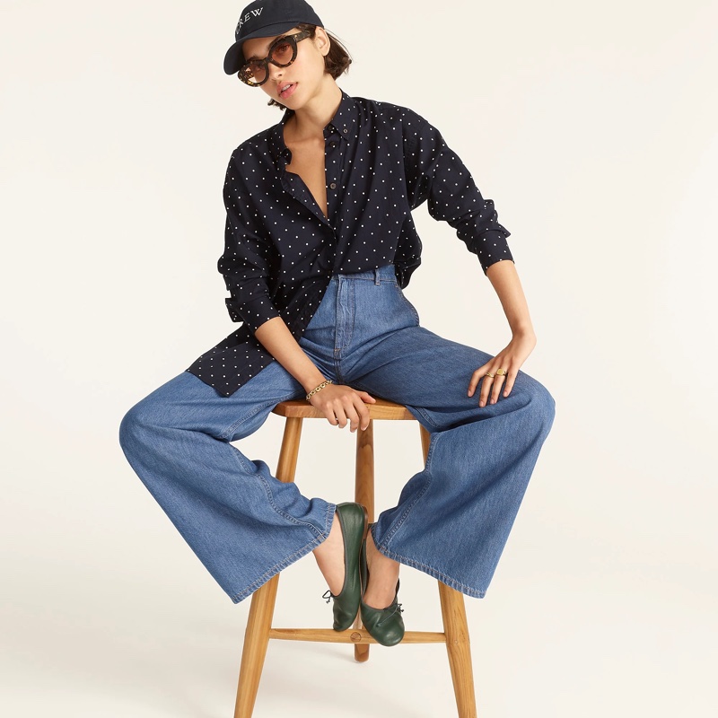 J. Crew Relaxed-Fit Lightweight Cotton Poplin Shirt in Dots $79.50