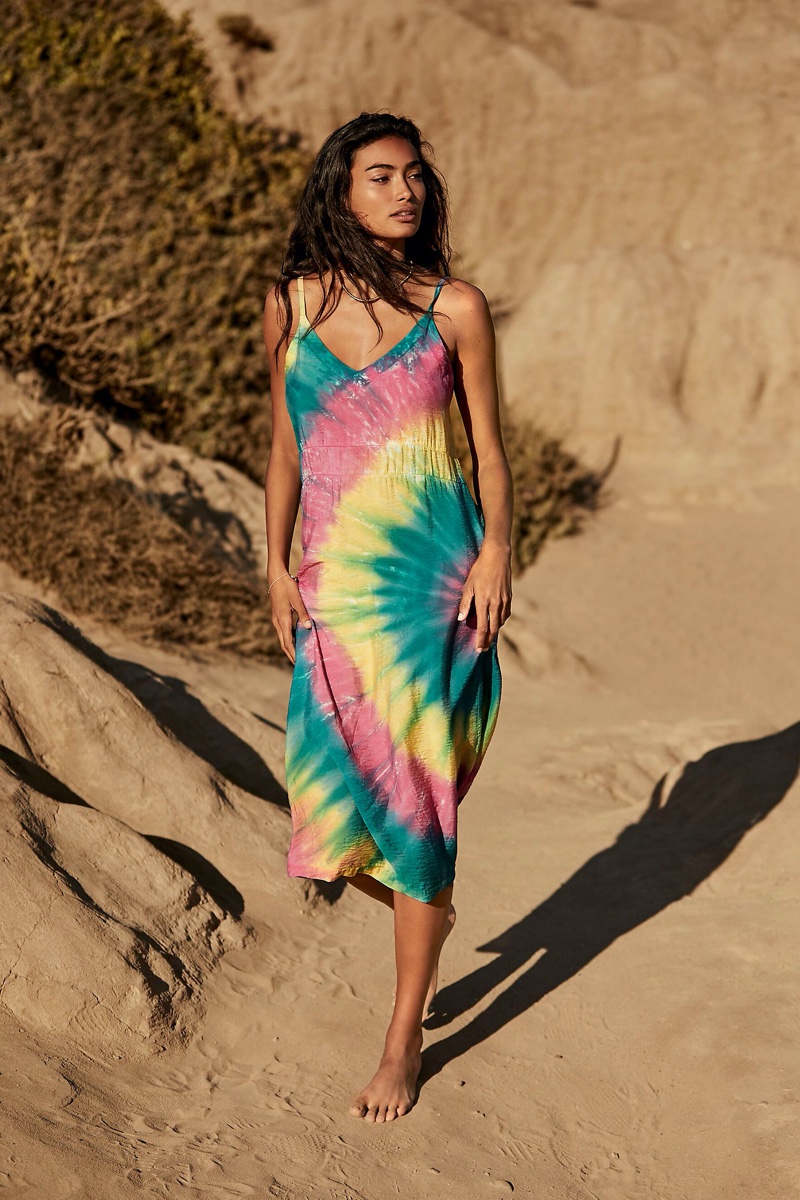 Lacausa Soleil Mini Slip Dress in Cosmic Swirl $98