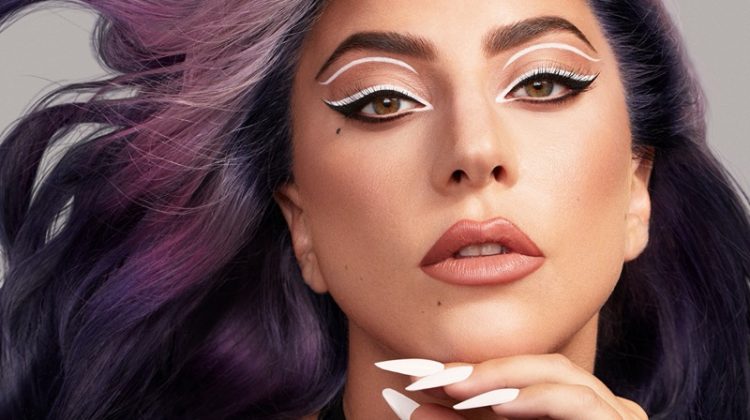 Lady Gaga poses in Haus Laboratories Eye-Dentify Gel Pencil Eyeliner campaign.