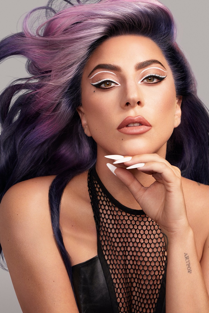 Lady Gaga poses in Haus Laboratories Eye-Dentify Gel Pencil Eyeliner campaign.