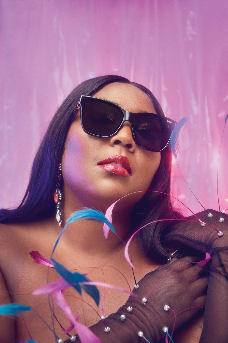 Lizzo wears After Party sunglasses from Quay collaboration.