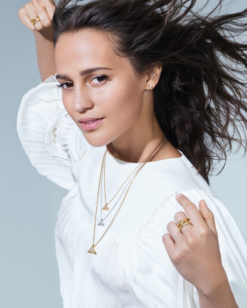 Louis Vuitton taps Alicia Vikander for LV Volt fine jewelry campaign.