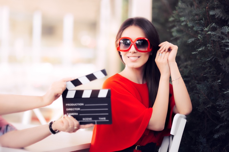 Model Smiling Camera Movie Video Set