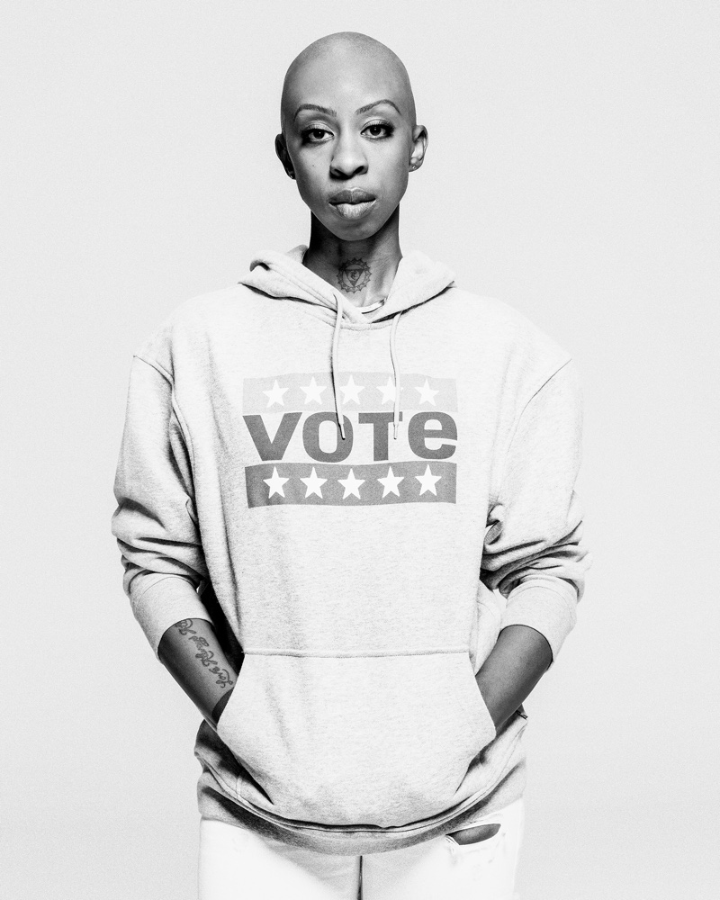 Oge Egbuonu poses for Levi's Use Your Voice voting campaign.