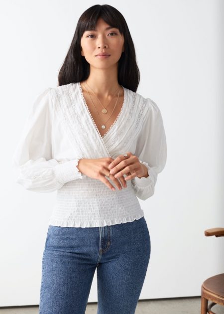 Frilled & Laced: & Other Stories Showcases Statement Tops & Other Stories Smocked Lace Top $99