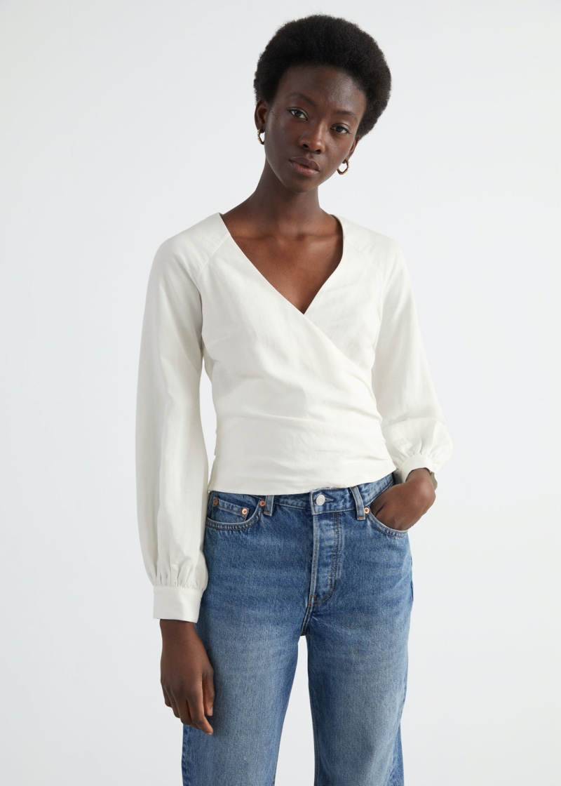 & Other Stories Wrap Tie Blouse $89