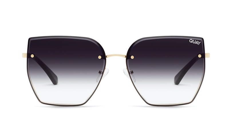 Quay x Lizzo Around the Way Sunglasses in Gold/Black Fade $65