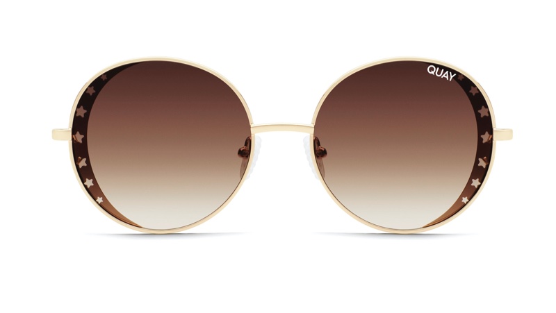 Quay x Lizzo Seeing Stars Sunglasses in Gold/Brown $125