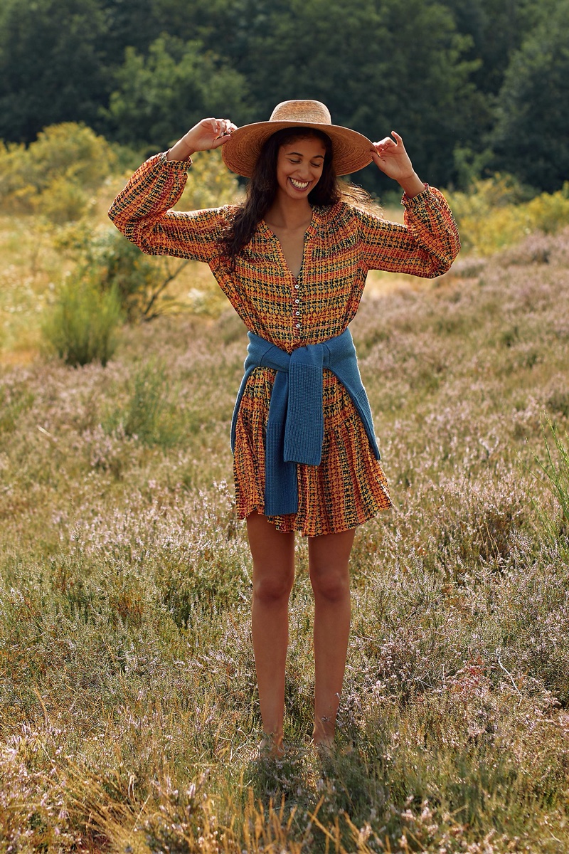 Saturday/Sunday Elyn Tunic Dress in Orange Motif $78