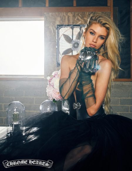 Stella Maxwell Gets Glam in Chrome Hearts Fall 2020 Campaign Stela Maxwell poses for Chrome Hearts fall-winter 2020 campaign.