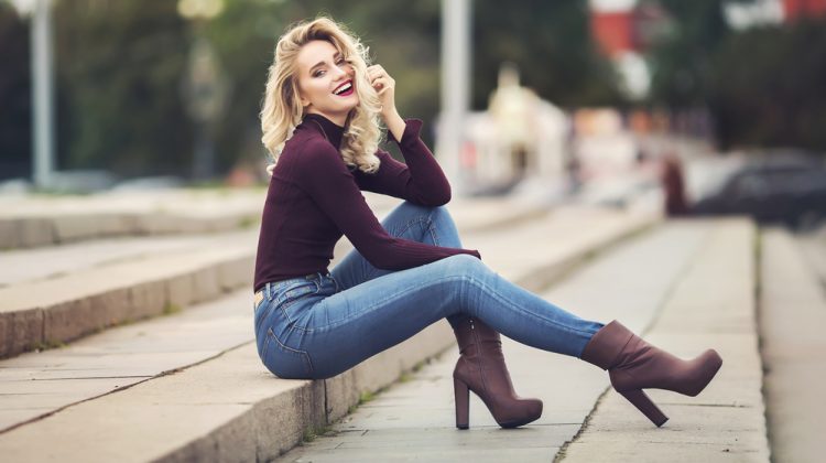 Woman Smiling in Jeans