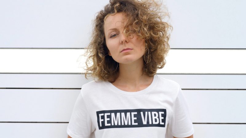 Woman Wearing Femme Vibe T-Shirt