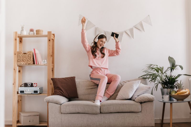 Woman in Tracksuit at Home