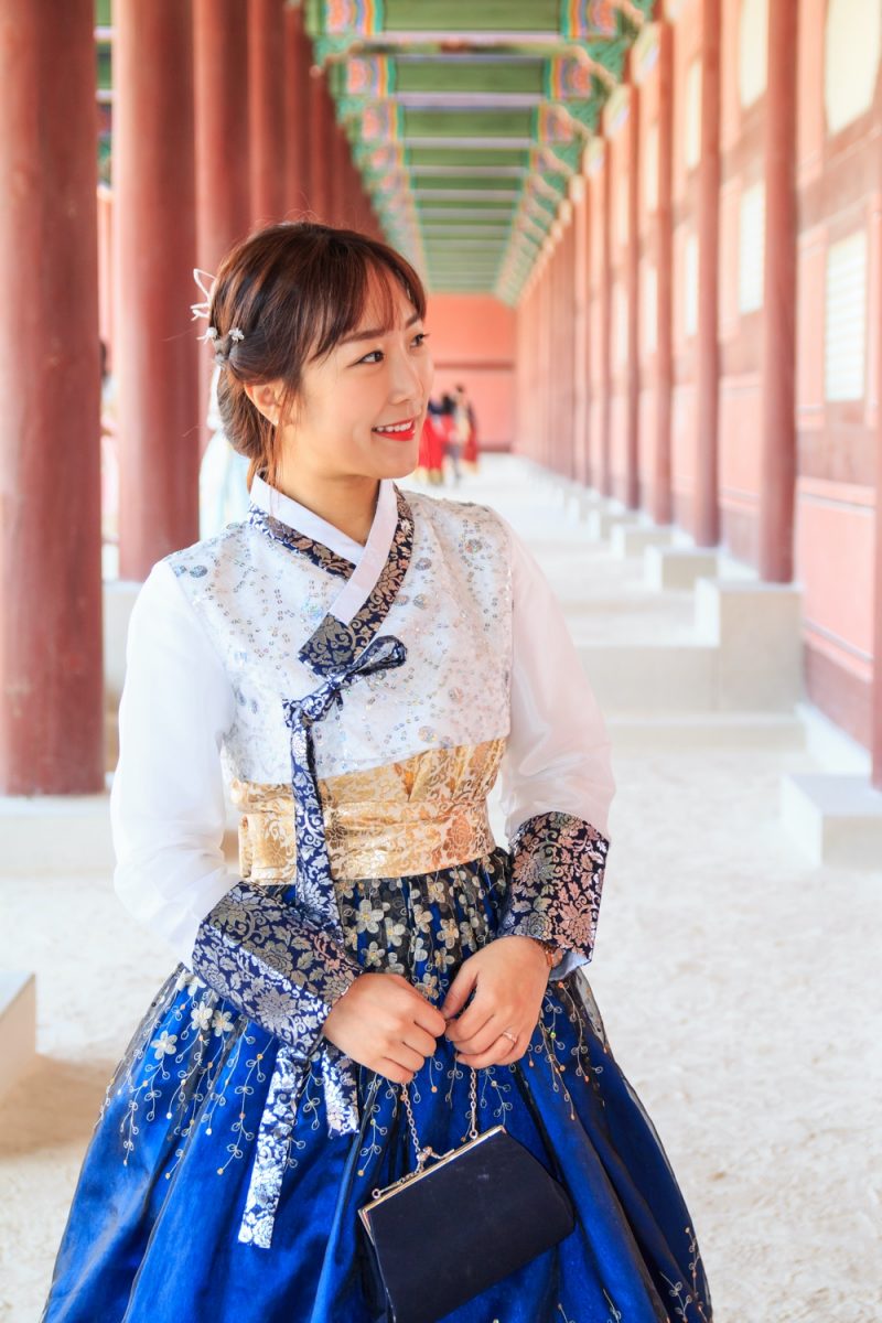 Young Woman Wearing Korean Hanbok