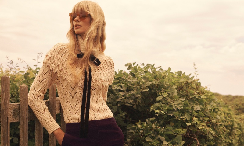 Julia Stegner channels 1970s style in Zimmermann fall 2020 campaign.