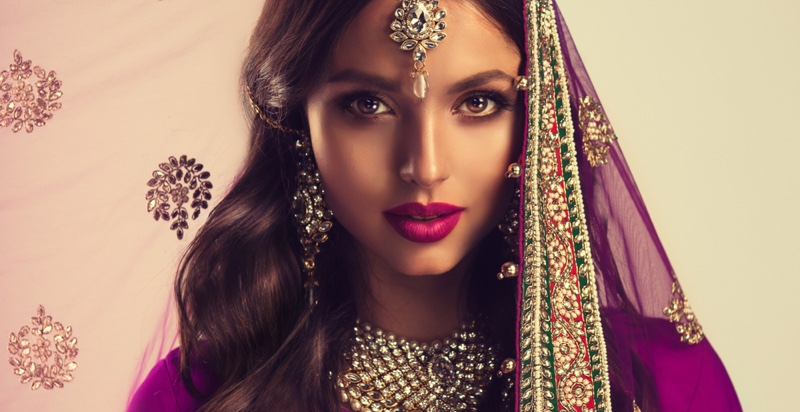 Beauty Indian Bridal Look Jewelry Embellished Style