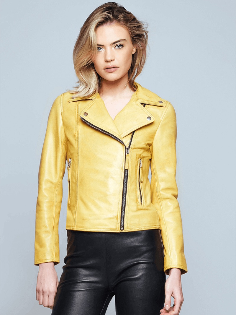 Biker Style Yellow Jacket