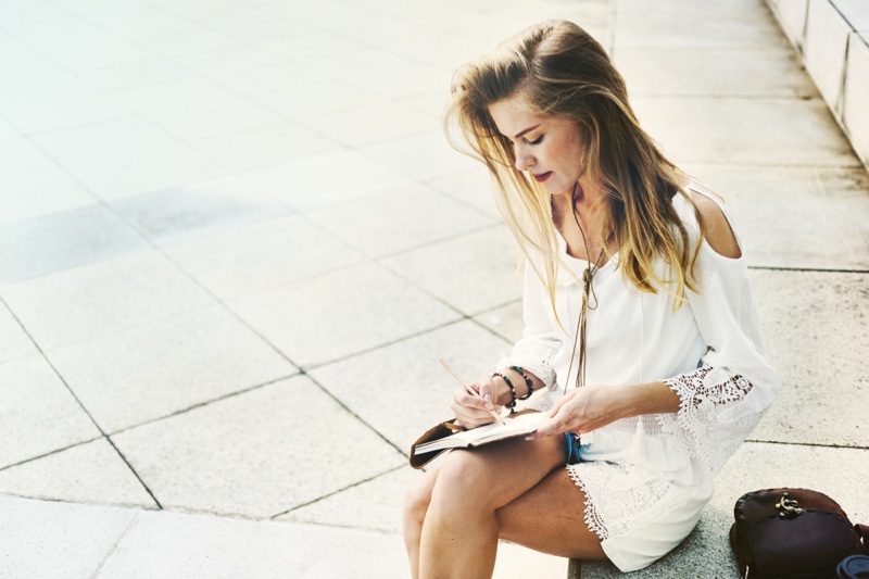 Boho Woman Writing Notebook