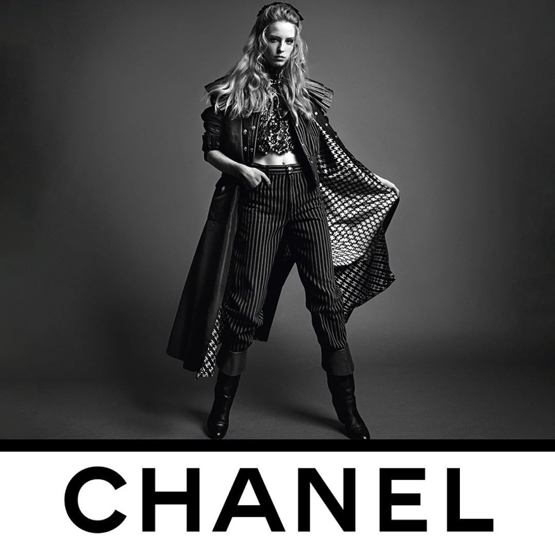 Abby Champion appears in Chanel fall-winter 2020 campaign.