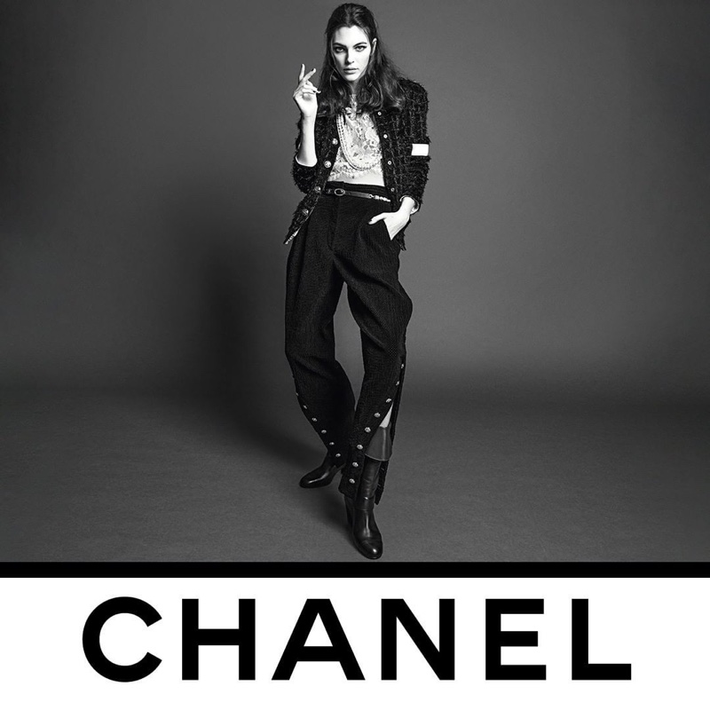 Vittoria Ceretti appears in Chanel fall-winter 2020 campaign.