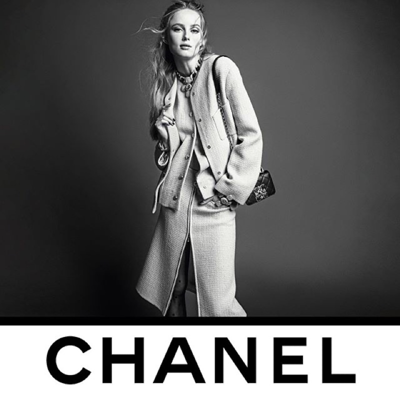 Rianne van Rompaey fronts Chanel fall-winter 2020 campaign.