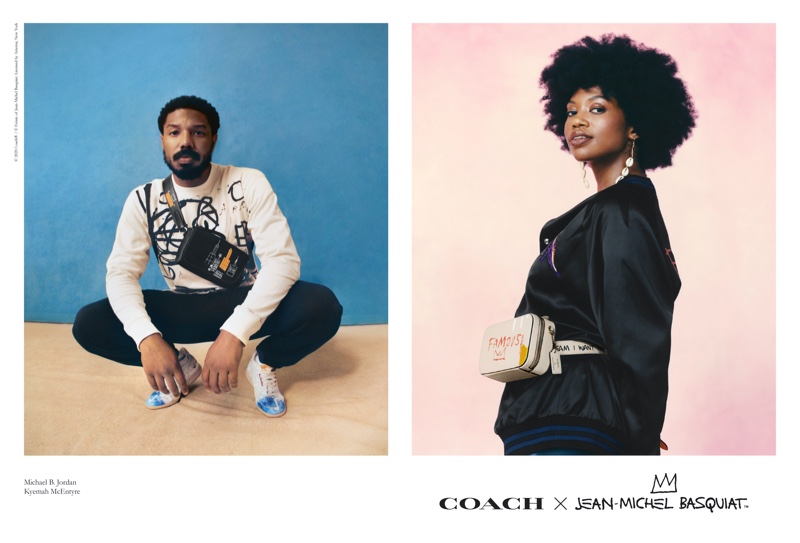 Michael B. Jordan and Kyemah McEntyre front Coach x Jean-Michel Basquiat campaign.