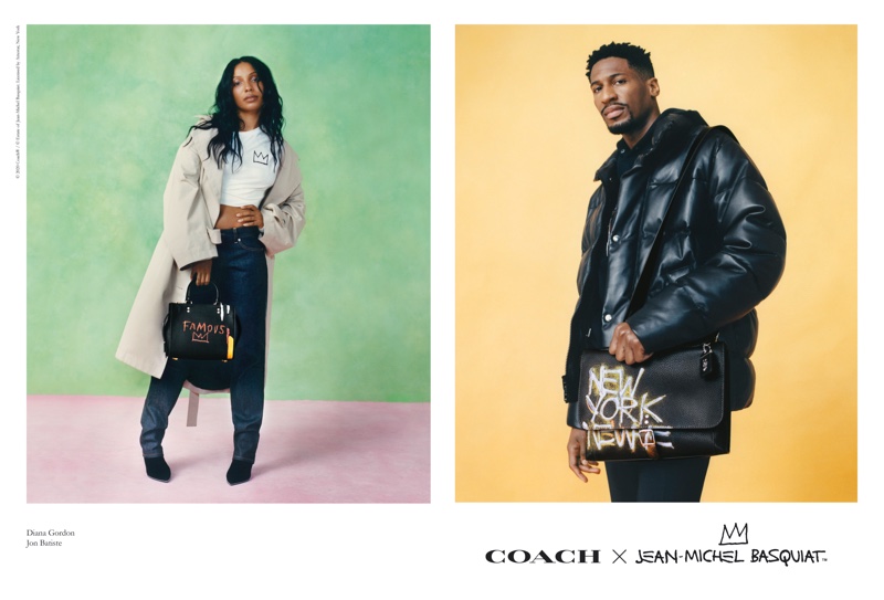 Diana Gordon and Jon Batiste appear in Coach x Jean-Michel Basquiat campaign.