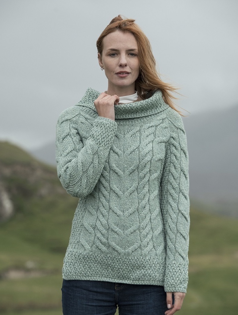 Cowl Neck Aran Sweater