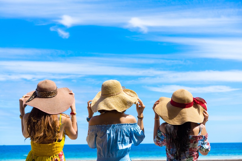 Girlfriends Vacation Tropical Beach Sun Hats