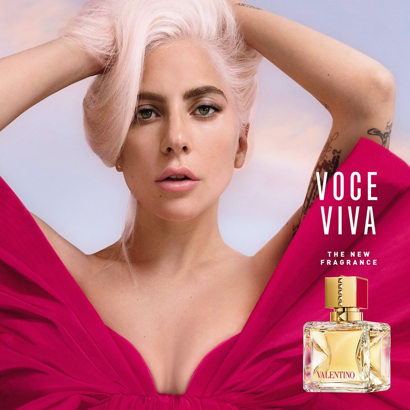 Valentino taps Lady Gaga for Voce Viva fragrance ad campaign.