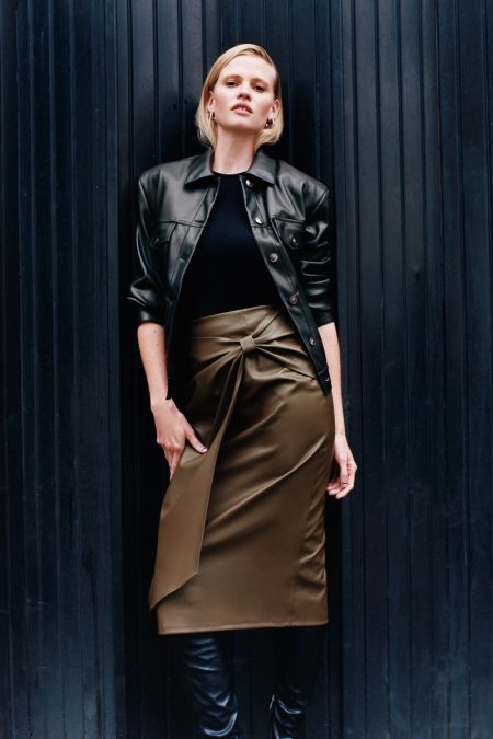 Lara Stone Poses in Zara's Tailored Outfits Keeping it chic, Lara Stone models Zara fall 2020 styles.