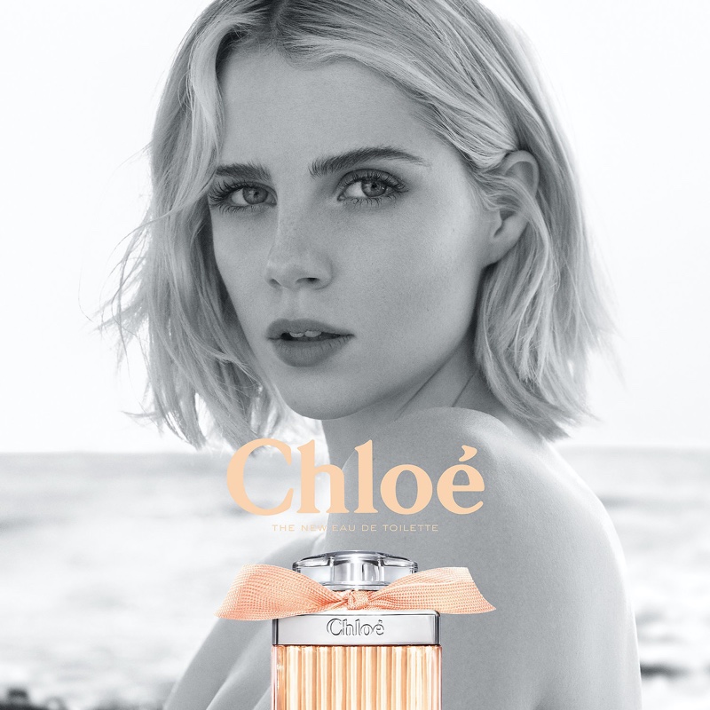 Actress Lucy Boynton is the face of Chloe Rose Tangerine fragrance campaign.