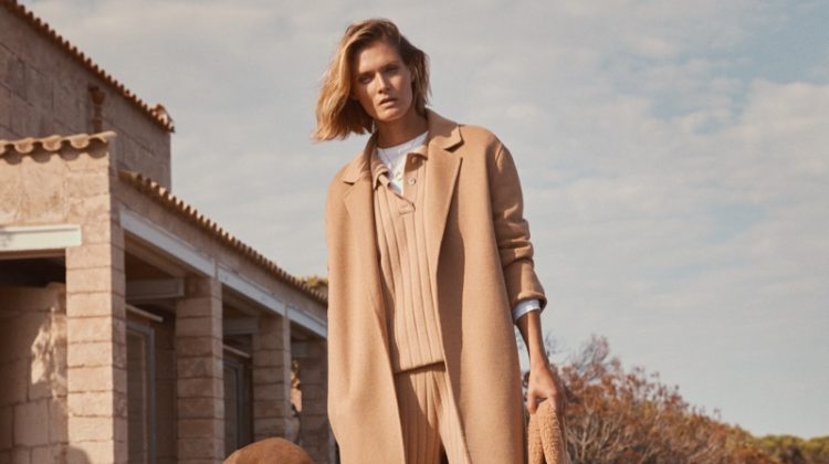 Malgosia Bela embraces neutral fall style from Mango.