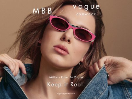 Millie Bobby Brown Poses for 2nd MBB x Vogue Eyewear Drop Actress Millie Bobby Brown teams up with Vogue Eyewear on second collaboration.