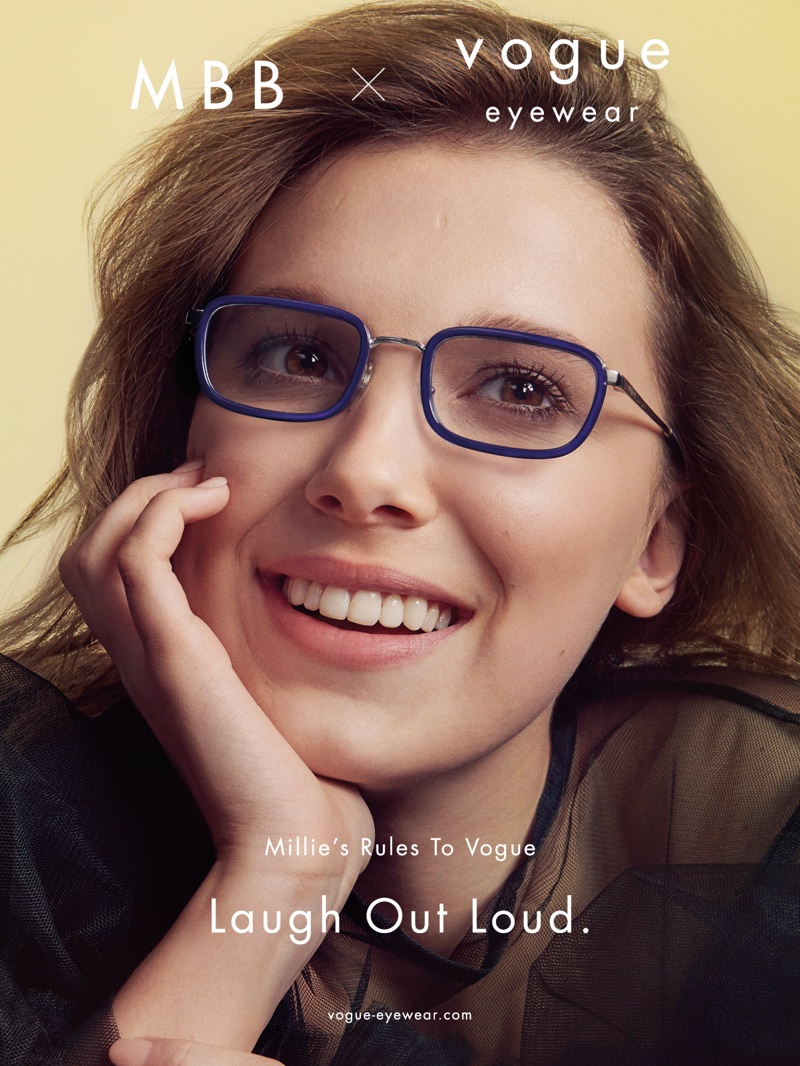 All smiles, Millie Bobby Brown fronts 2nd Vogue Eyewear collaboration.