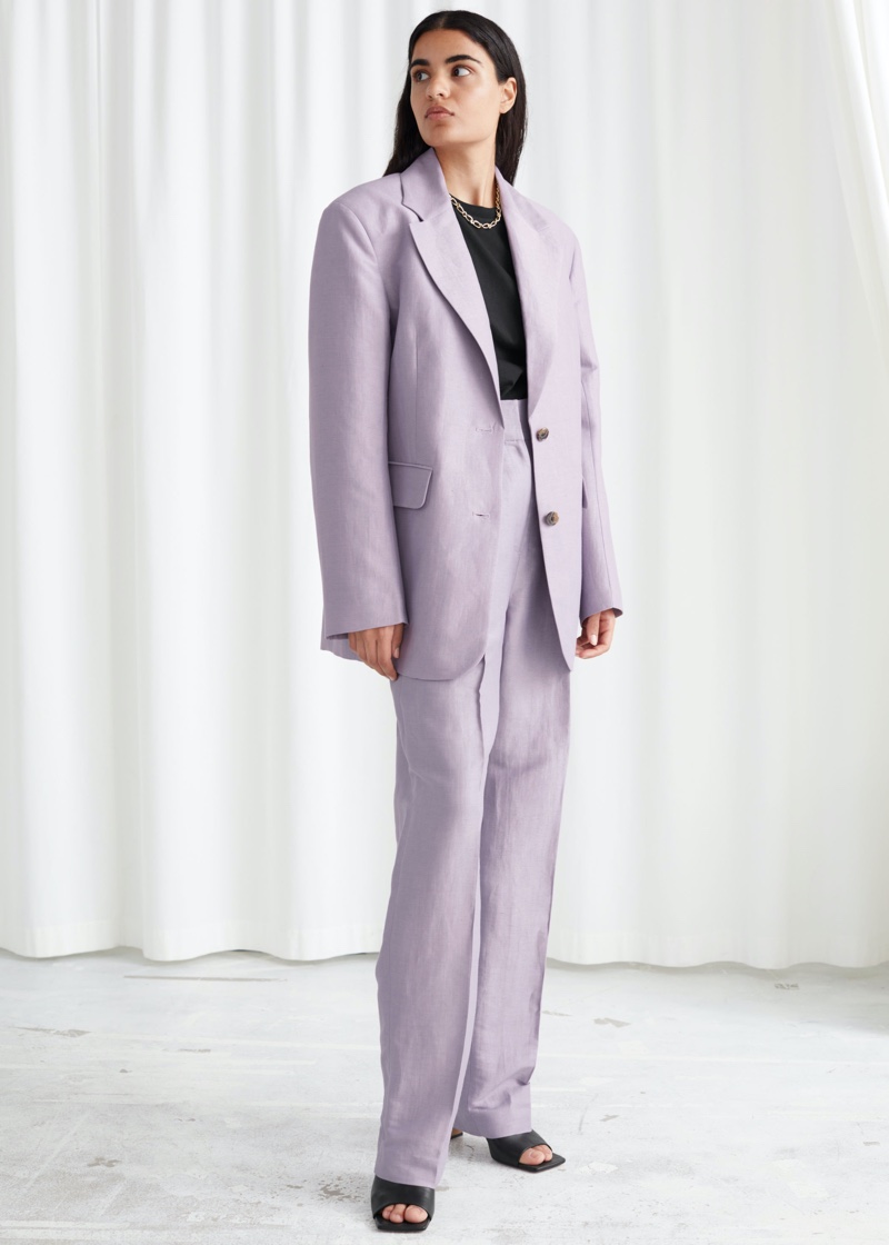 & Other Stories Boxy Oversized Blazer in Purple $219