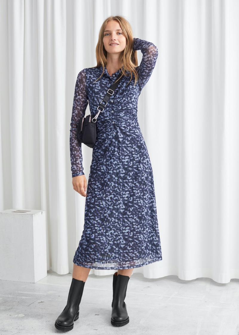 & Other Stories Fitted Midi Shirt Dress $89
