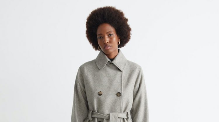 & Other Stories Relaxed Wool Blend Trench Coat $249