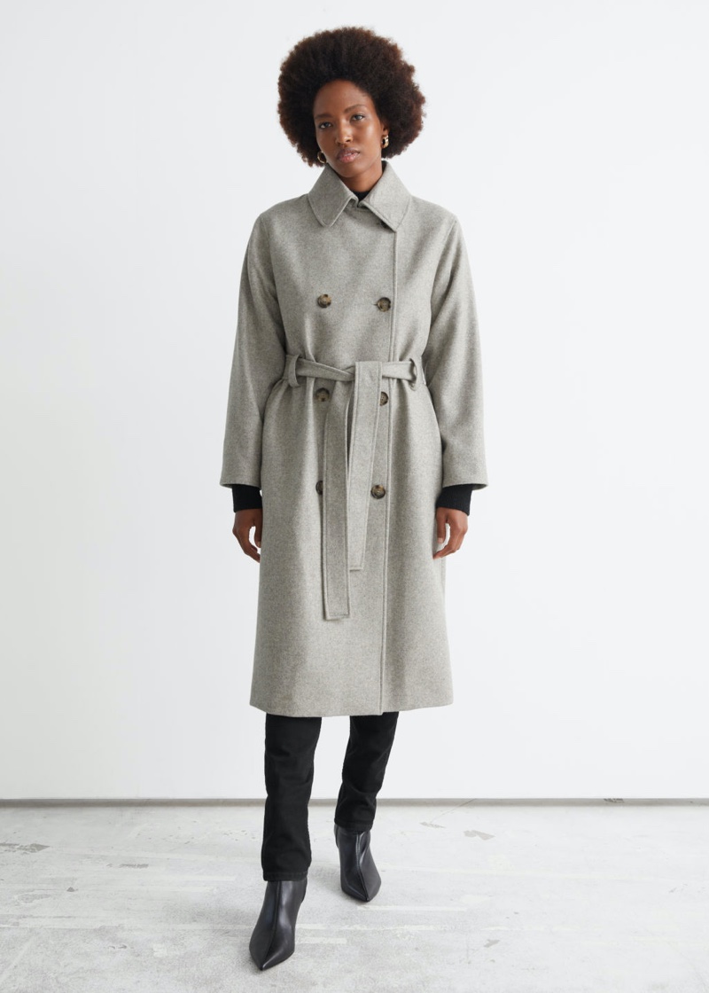 & Other Stories Relaxed Wool Blend Trench Coat $249