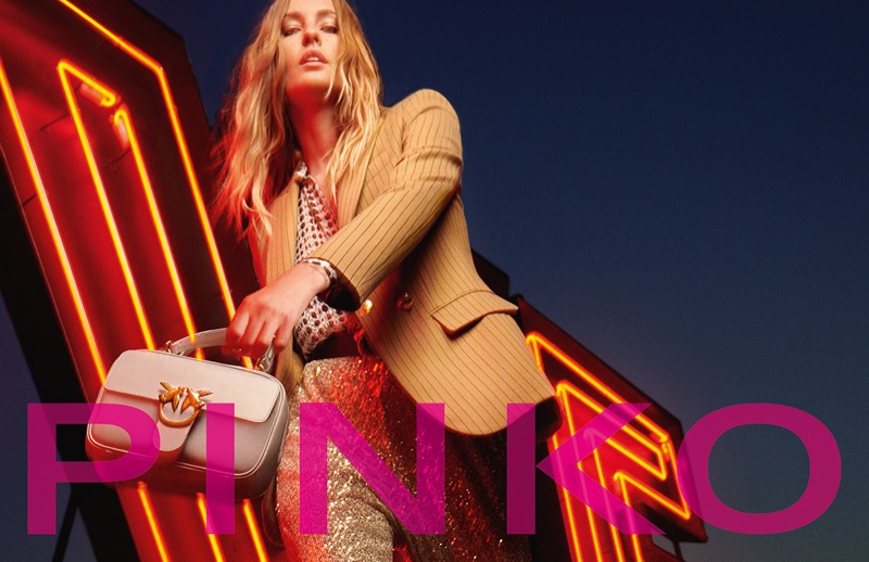 Nadja Bender is the face of Pinko's fall-winter 2020 campaign.