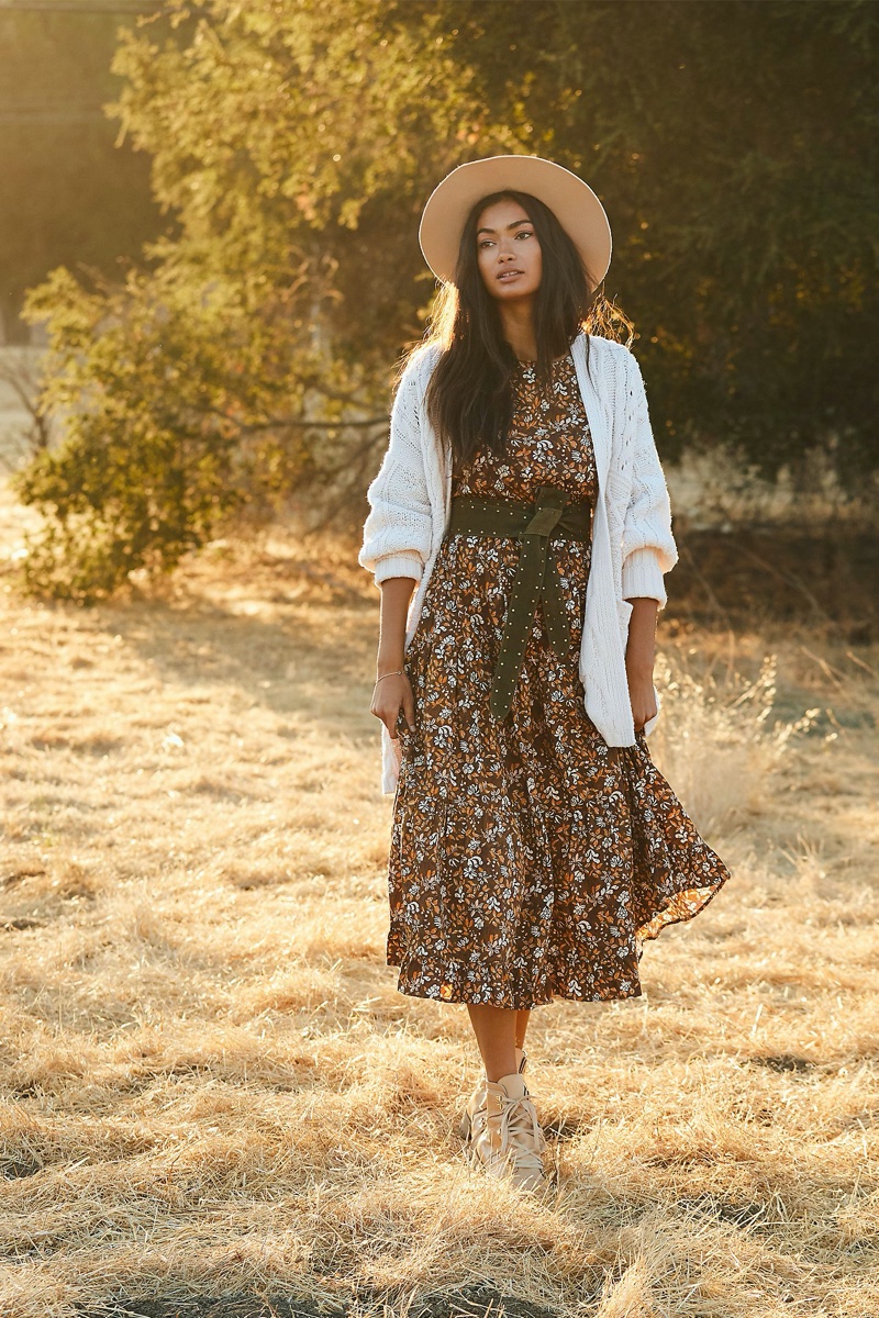 Porridge Effie Maxi Dress in Brown Motif $168