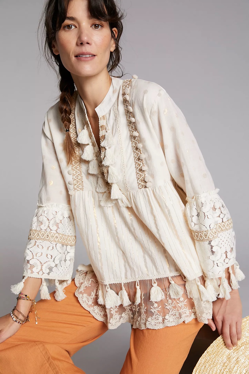 Raga Philomena Tasseled Lace Blouse $148