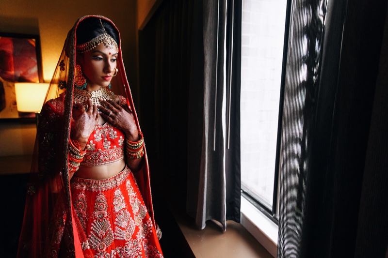 Red Indian Bridal Look Fashion Jewelry