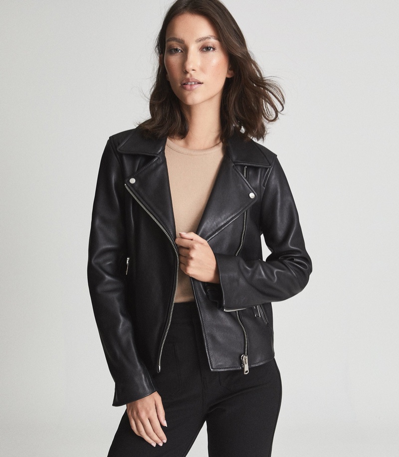 REISS Cool Leather Jackets Women Shop