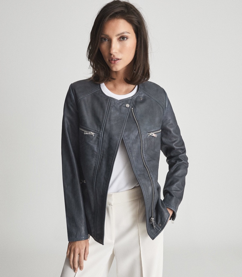 REISS Cool Leather Jackets Women Shop