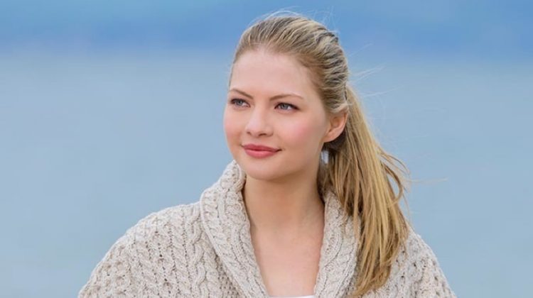 Get On Trend In Aran With Fall/Winter Styles & Shades Shawl Neck Aran Batwing Jacket